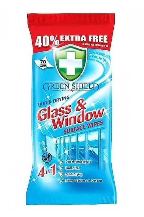 Green Shield chusteczki do szyb i okien 70 szt.