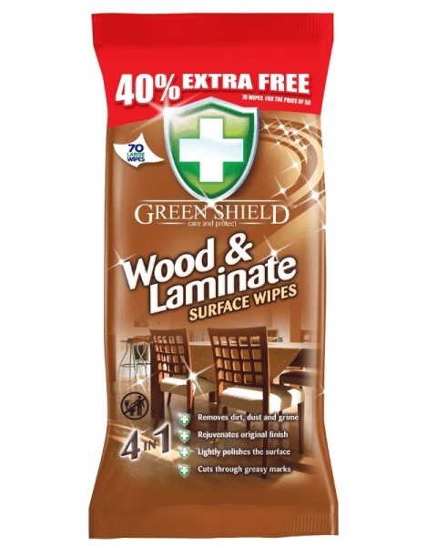 Green Shield chusteczki 70 szt. / drewno i laminat