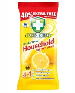 Green Shield chusteczki antybakteryjne 70 szt. / Dom